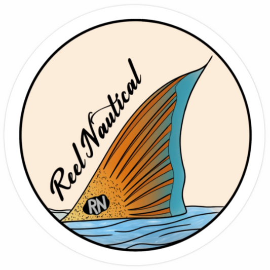Reel Nautical Red Fish Tail Sticker